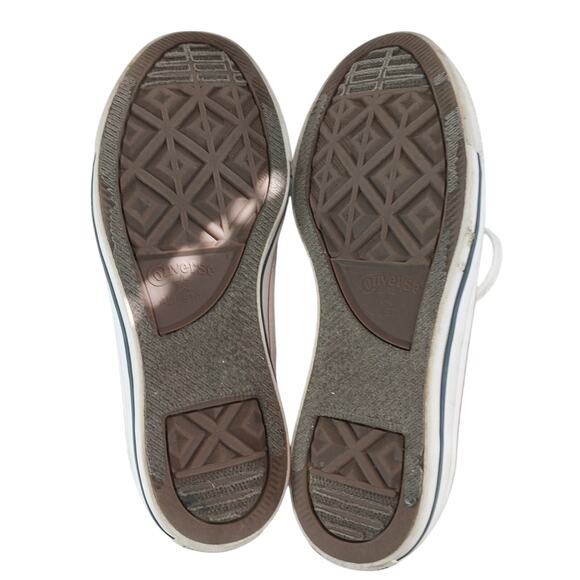 CONVERSE! ICONIC ALL STAR WHITE CANVAS & RUBBER LOW TOP SNEAKERS! SZ 7W - Picture 9 of 10